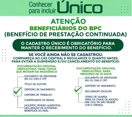 ATENÇÃO BENEFICIÁRIOS DO BPC/LOAS - BENEFÍCIO DE PRESTAÇÃO CONTINUADA.}