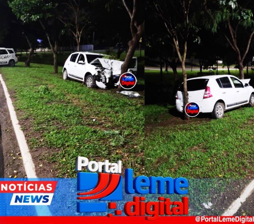 MOTORISTA FICA FERIDO APÓS COLISÃO CONTRA ÁRVORE EM FRENTE AO LAGO MUNICIPAL DE LEME.}