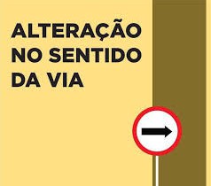 Alterações no sentido de direção de ruas na cidade em 17 de abril}