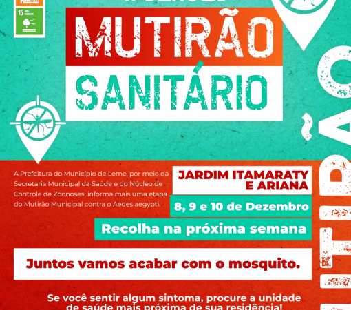 JARDINS ITAMARATY E ARIANA RECEBEM O MUTIRÃO SANITÁRIO” NOS DIAS 08, 09 E 10 DE DEZEMBRO}