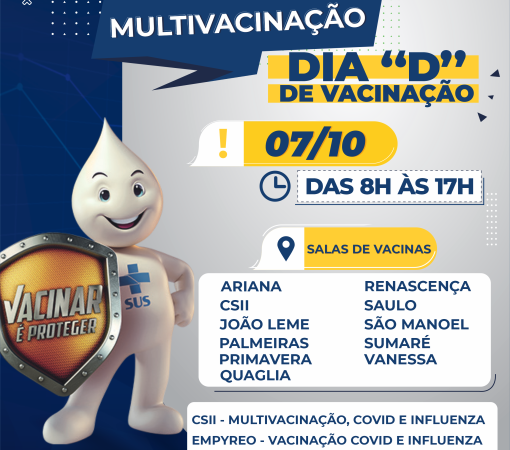 Dia D da Campanha de Multivacinação 2023 07 de outubro – sábado}