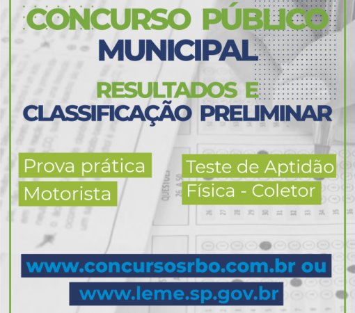 CONCURSO PÚBLICO MUNICIPAL EDITAL 06/2023 - RESULTADO DAS PROVAS PRÁTICAS E TESTES DE APTIDÃO}