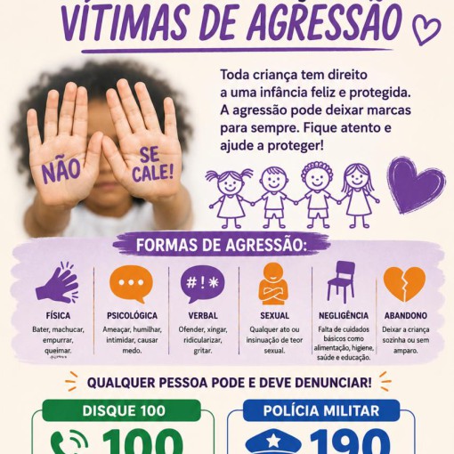 04 DE JUNHO – DIA INTERNACIONAL DAS CRIANÇAS VÍTIMAS DE AGRESSÃO