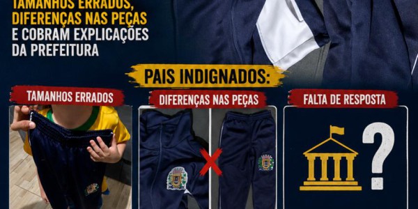 UNIFORMES DE INVERNO GERAM ONDA DE RECLAMAÇÕES EM LEME: PAIS APONTAM TAMANHOS ERRADOS, DIFERENÇAS NAS PEÇAS E COBRAM EXPLICAÇÕES DA PREFEITURA
