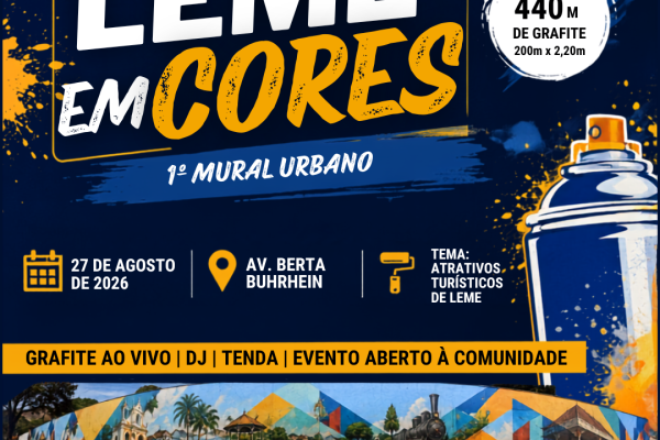 PREFEITURA DE LEME REALIZA O MAIOR MURAL DE GRAFITE DA CIDADE COM PARTICIPAÇÃO DE ALUNOS DA REDE DE ENSINO}