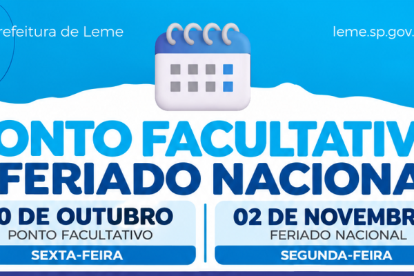 PONTO FACULTATIVO E FERIADO NACIONAL NAS REPARTIÇÕES PÚBLICAS MUNICIPAIS NOS DIAS 30 DE OUTUBRO E 02 DE NOVEMBRO}