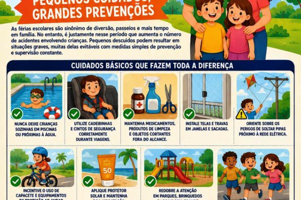 FÉRIAS ESCOLARES – PEQUENOS CUIDADOS, GRANDES PREVENÇÕES}