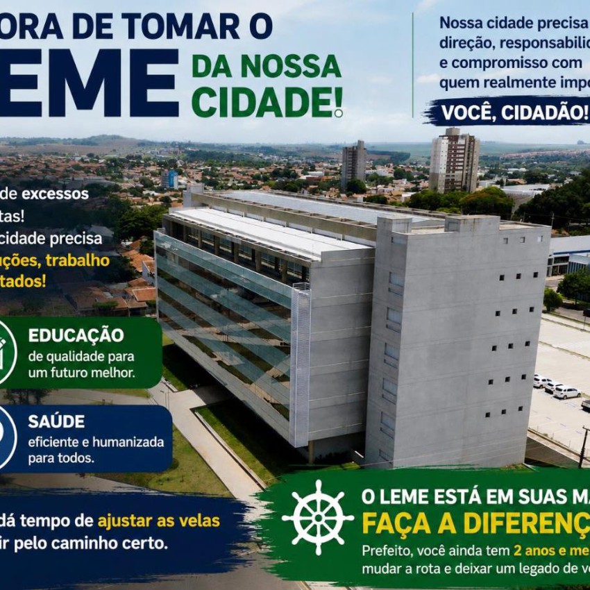 PREFEITO VAMOS AJUSTAR AS VELAS ANTES QUE SEJA TARDE