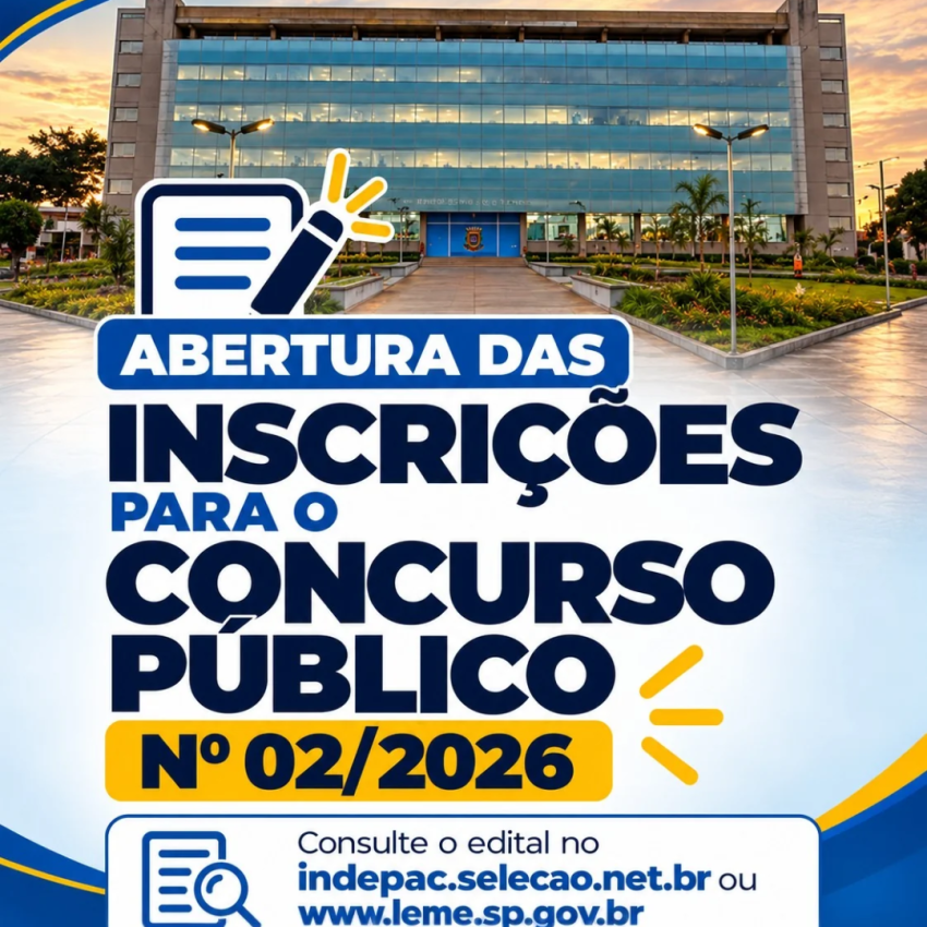 PREFEITURA DE LEME ABRE INSCRIÇÕES PARA CONCURSO PÚBLICO COM SALÁRIOS A PARTIR DE R$ 2 MIL