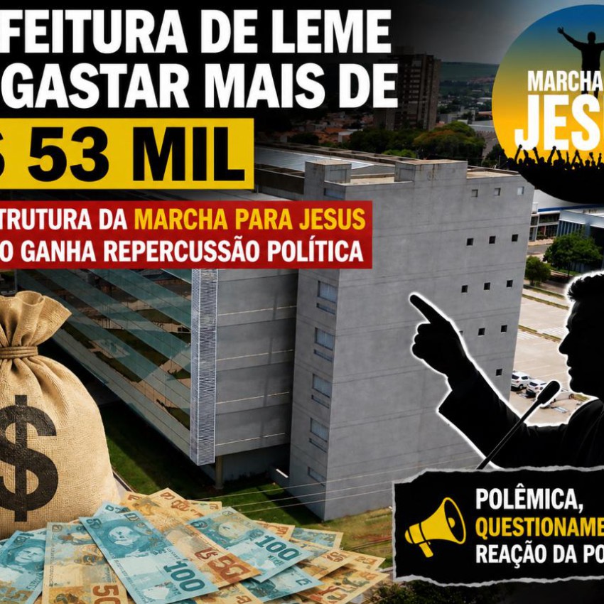 PREFEITURA DE LEME VAI GASTAR MAIS DE R$ 53 MIL COM ESTRUTURA DA MARCHA PARA JESUS E EVENTO GANHA REPERCUSSÃO POLÍTICA