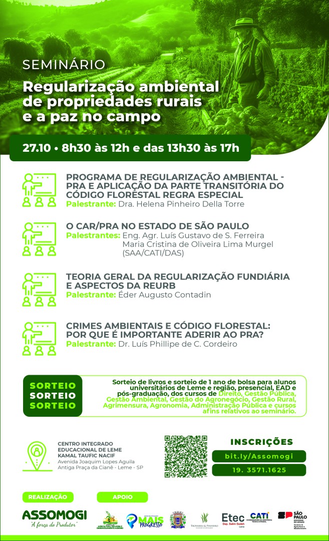 Seminário “Regularização Ambiental de Propriedades Rurais e a Paz no Campo”