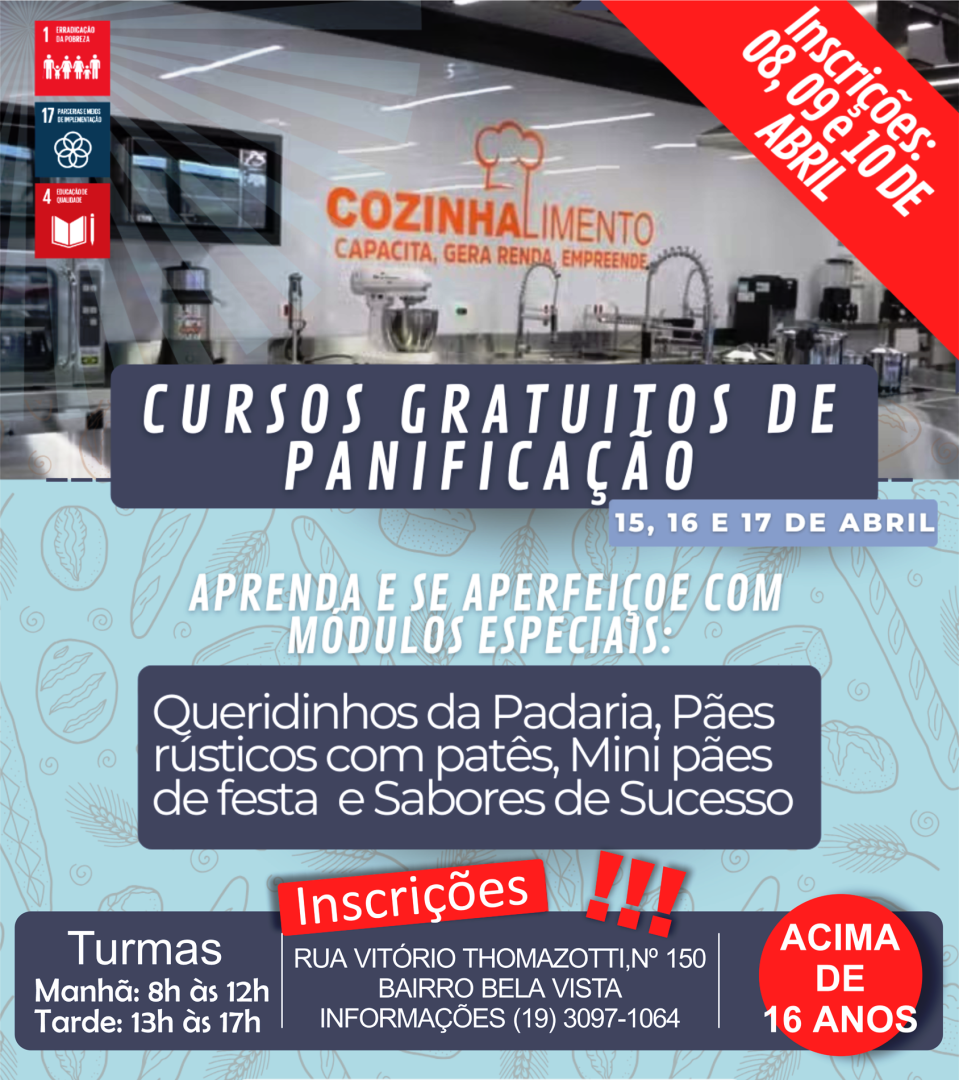 LEME RECEBE CARRETA COZINHALIMENTO COM CURSOS GRATUITOS DE PANIFICAÇÃO