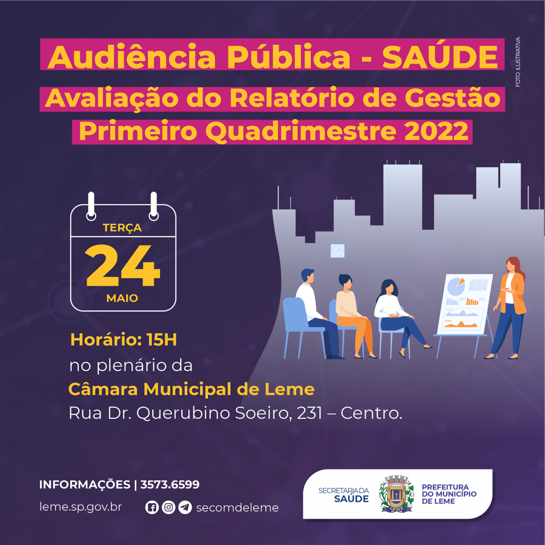 Fundo Municipal de Saúde de Leme informa sobre Audiência Pública