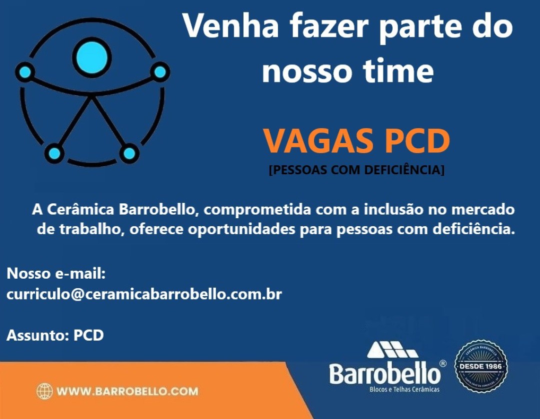 OPORTUNIDADE DE VAGA DE EMPREGO PARA PCD