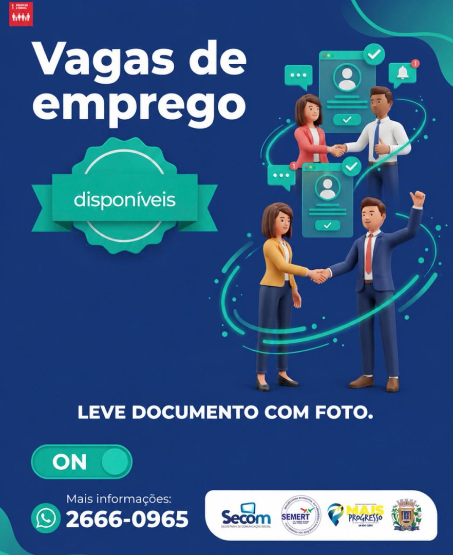 VAGAS ATIVAS DO PAT – POSTO DE ATENDIMENTO AO TRABALHADOR ATUALIZADAS ATÉ O DIA 04/08/2026