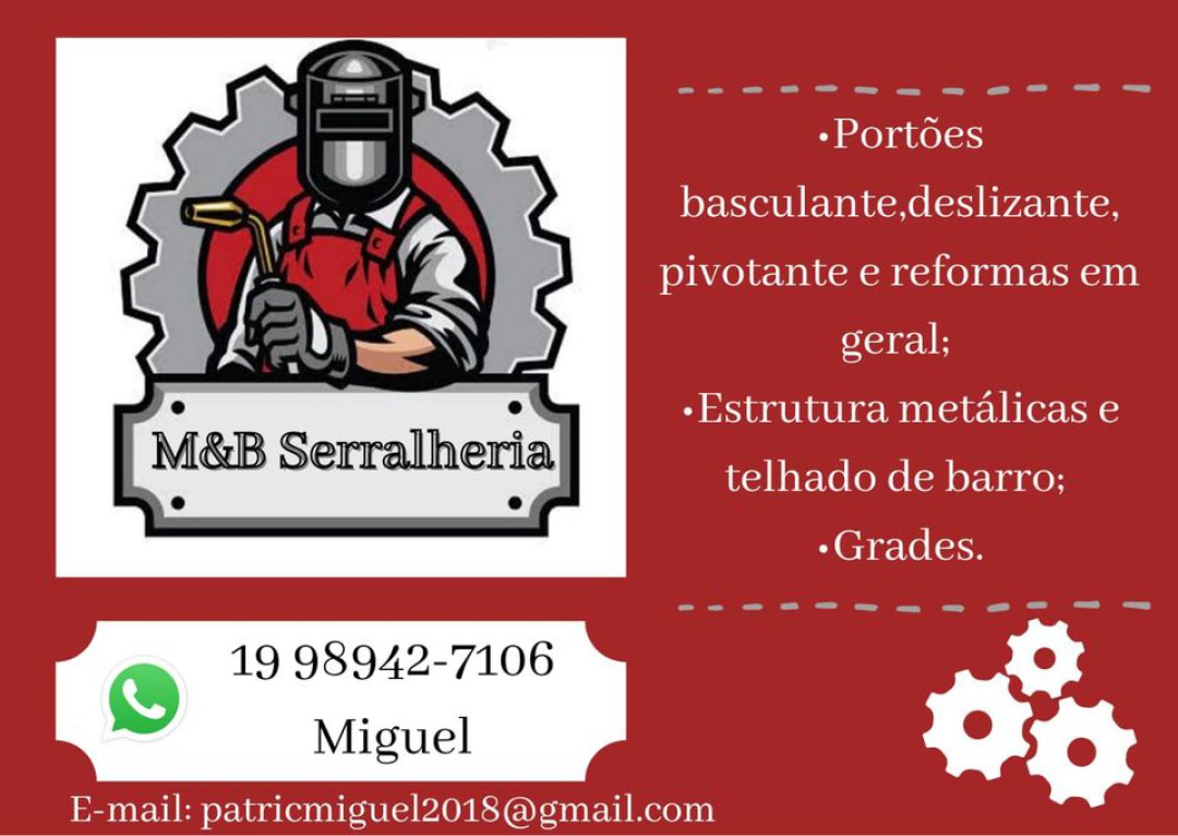 Portões e reformas em geral é na M&B Serralheria!