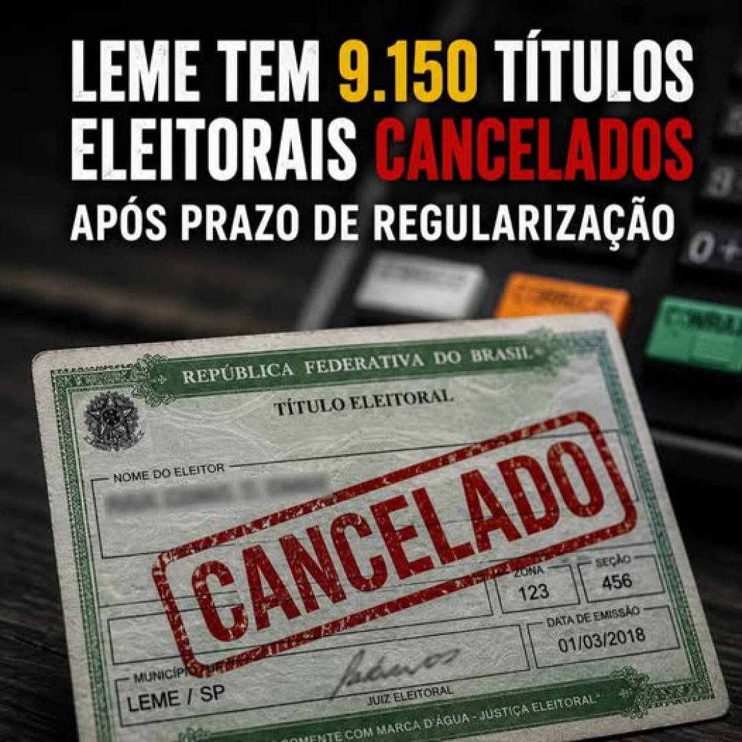 LEME TEM 9.150 TÍTULOS CANCELADOS APÓS PRAZO DE REGULARIZAÇÃO