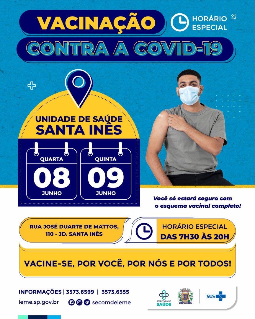 A VACINAÇÃO CONTRA A COVID-19 CONTINUA EM LEME