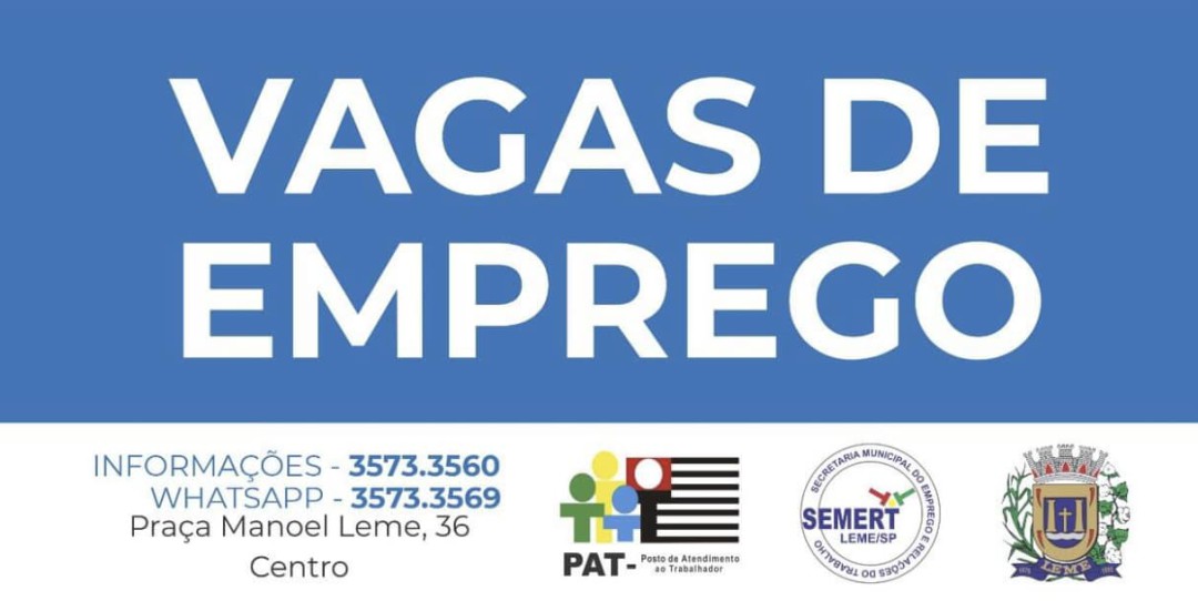 Vagas Ativas do PAT - Posto de Atendimento ao Trabalhador – atualizadas até dia 15/02/2023