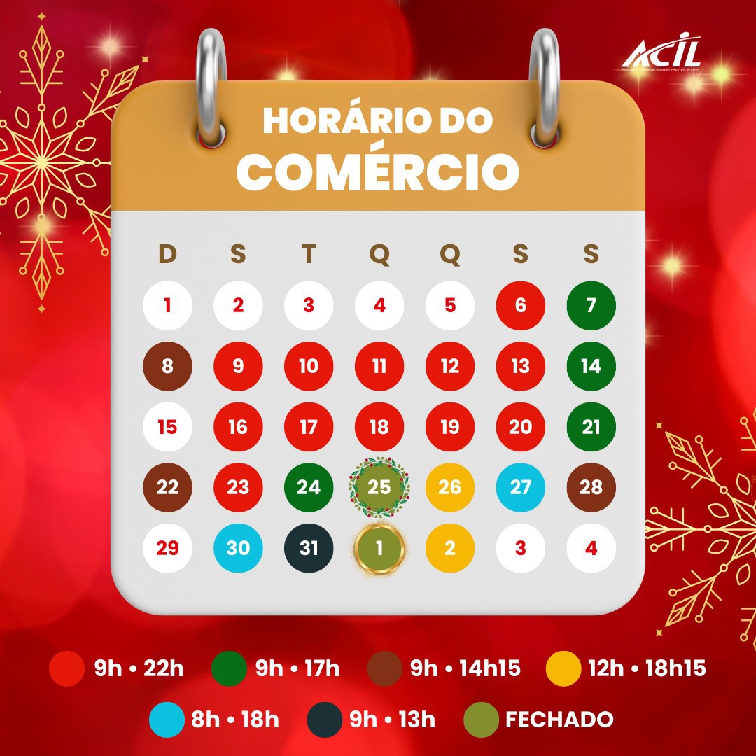 HORÁRIO ESPECIAL DO COMÉRCIO EM DEZEMBRO