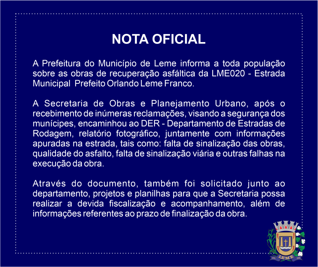 NOTA OFICIAL