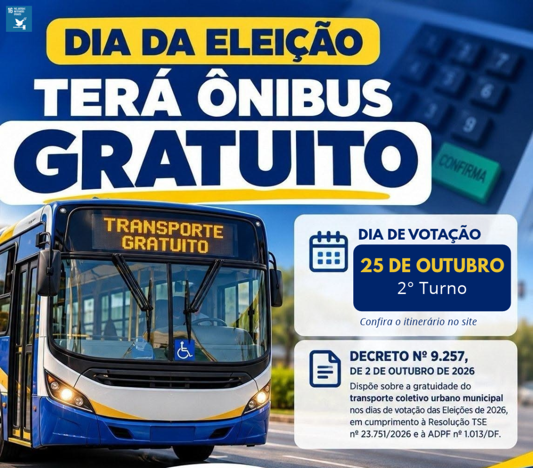 ELEITORES PODERÃO UTILIZAR GRATUITAMENTE O TRANSPORTE PÚBLICO NO DIA DA VOTAÇÃO DO 2º TURNO DAS ELEIÇÕES