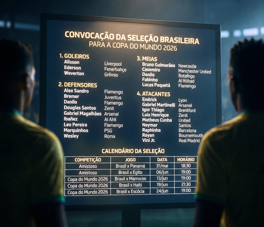 CONVOCADOS DA SELEÇÃO BRASILEIRA PARA A COPA DO MUNDO 2026