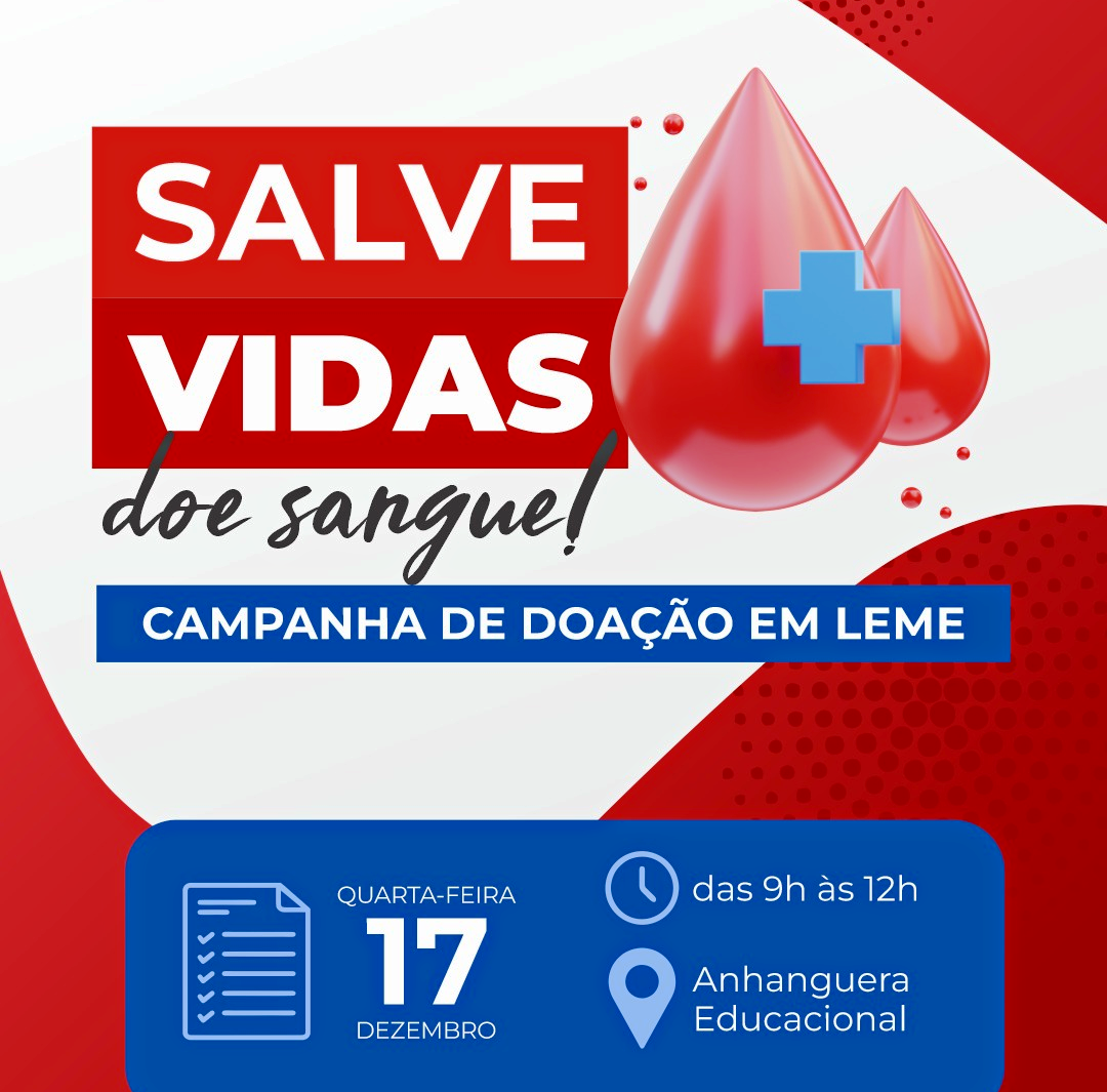 CALENDÁRIO DE DOAÇÃO DE SANGUE 2025 - ÚLTIMA ETAPA ACONTECE DIA 17 DE DEZEMBRO