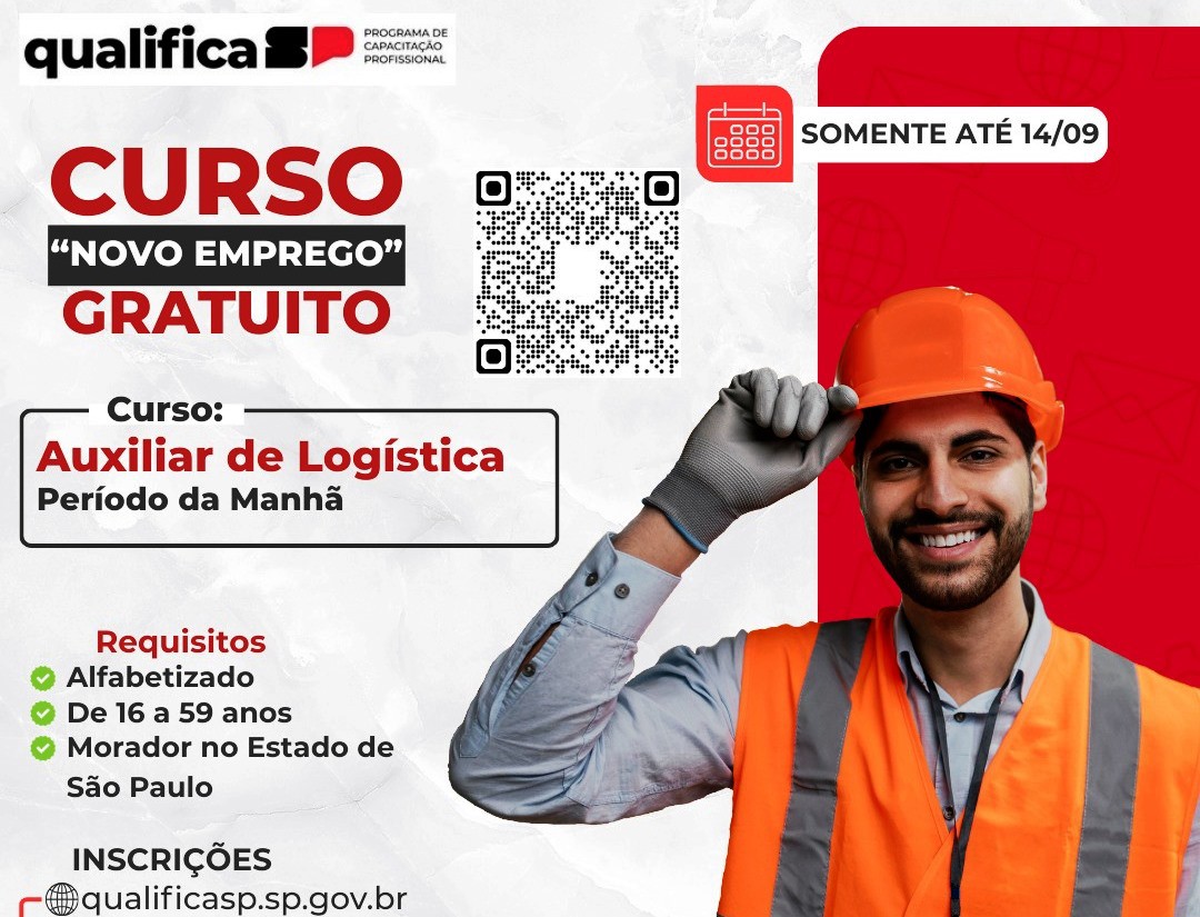 INSCRIÇÕES ABERTAS PARA O CURSO DE AUXILIAR DE LOGÍSTICA