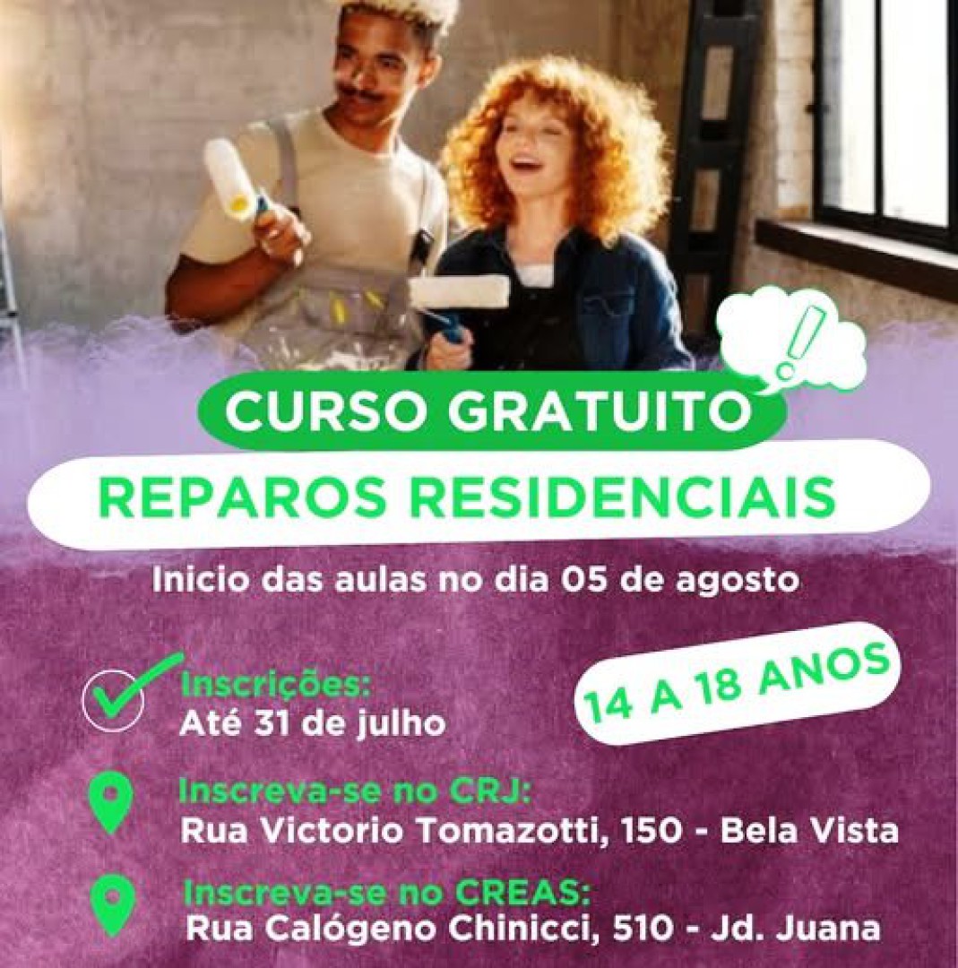CURSO GRATUITO DE REPARO RESIDENCIAL