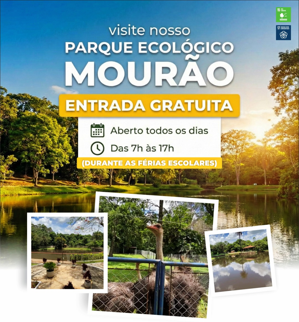ATENÇÃO: PARQUE ECOLÓGICO MOURÃO CONTINUA COM HORÁRIO DIFERENCIADO DURANTE AS FÉRIAS ESCOLARES 2026