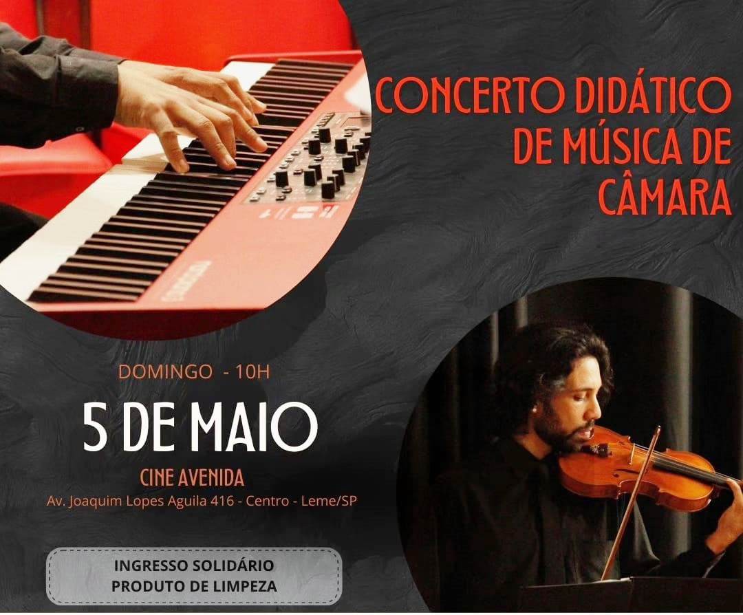 CONCERTO DIDÁTICO DE MÚSICA DE CÂMARA – DOMINGO, 05 DE MAIO NO CINE AVENIDA