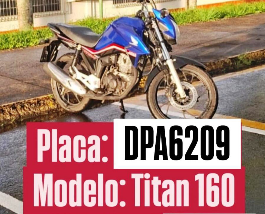 ATENÇÃO: MOTO ROUBADA NO BAIRRO CIDADE JARDIM