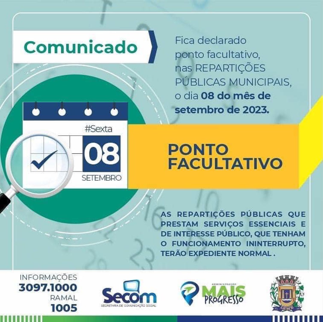 Feriados e pontos facultativos municipais em 2023