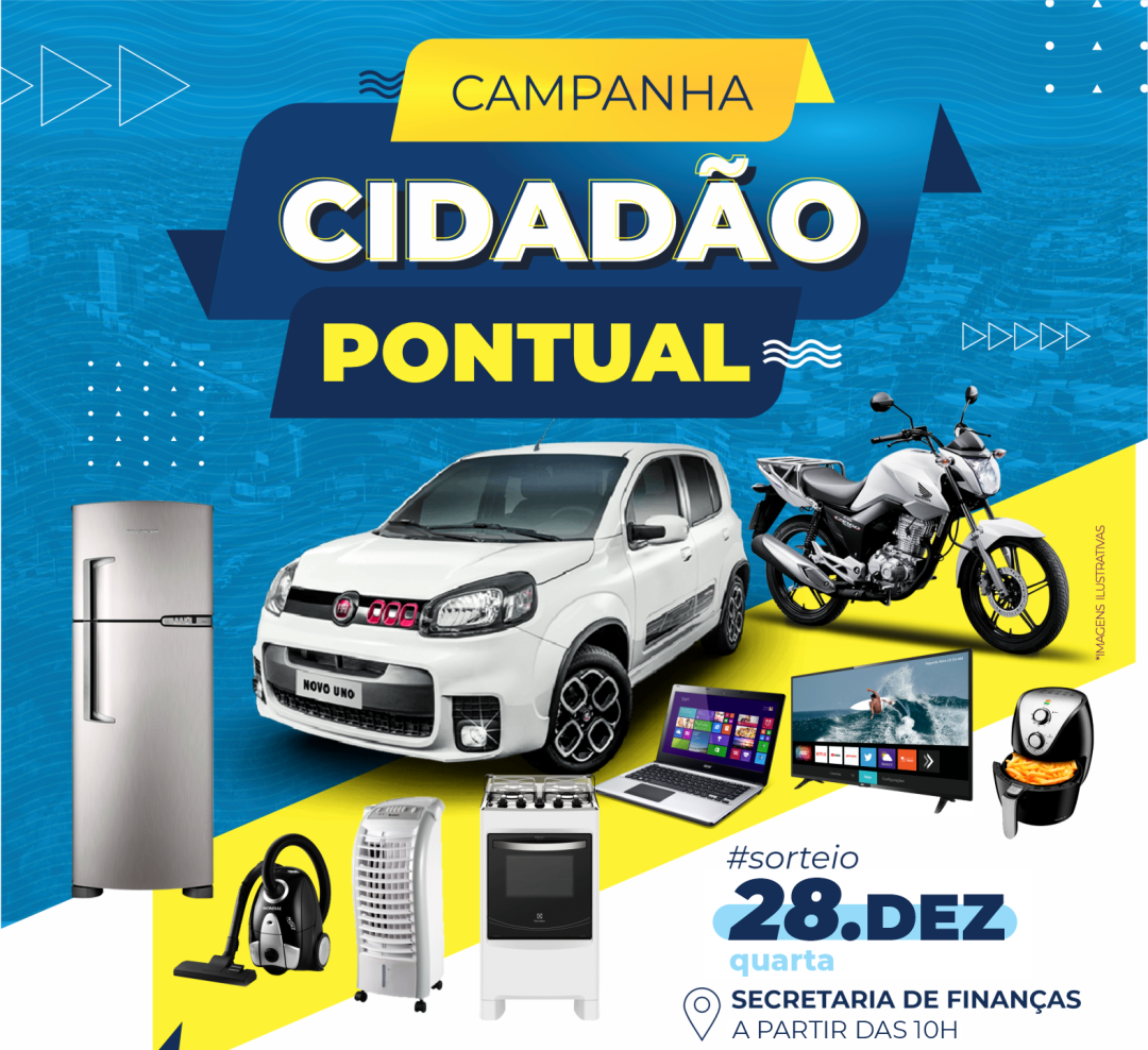 Sorteio da Campanha Cidadão Pontual 2022 foi alterado para o dia 28