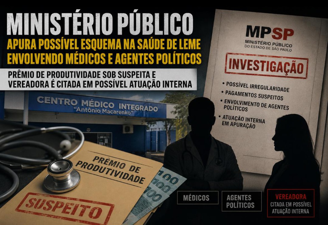 MINISTÉRIO PÚBLICO APURA POSSÍVEL ESQUEMA NA SAÚDE DE LEME ENVOLVENDO MÉDICOS E AGENTES POLÍTICOS