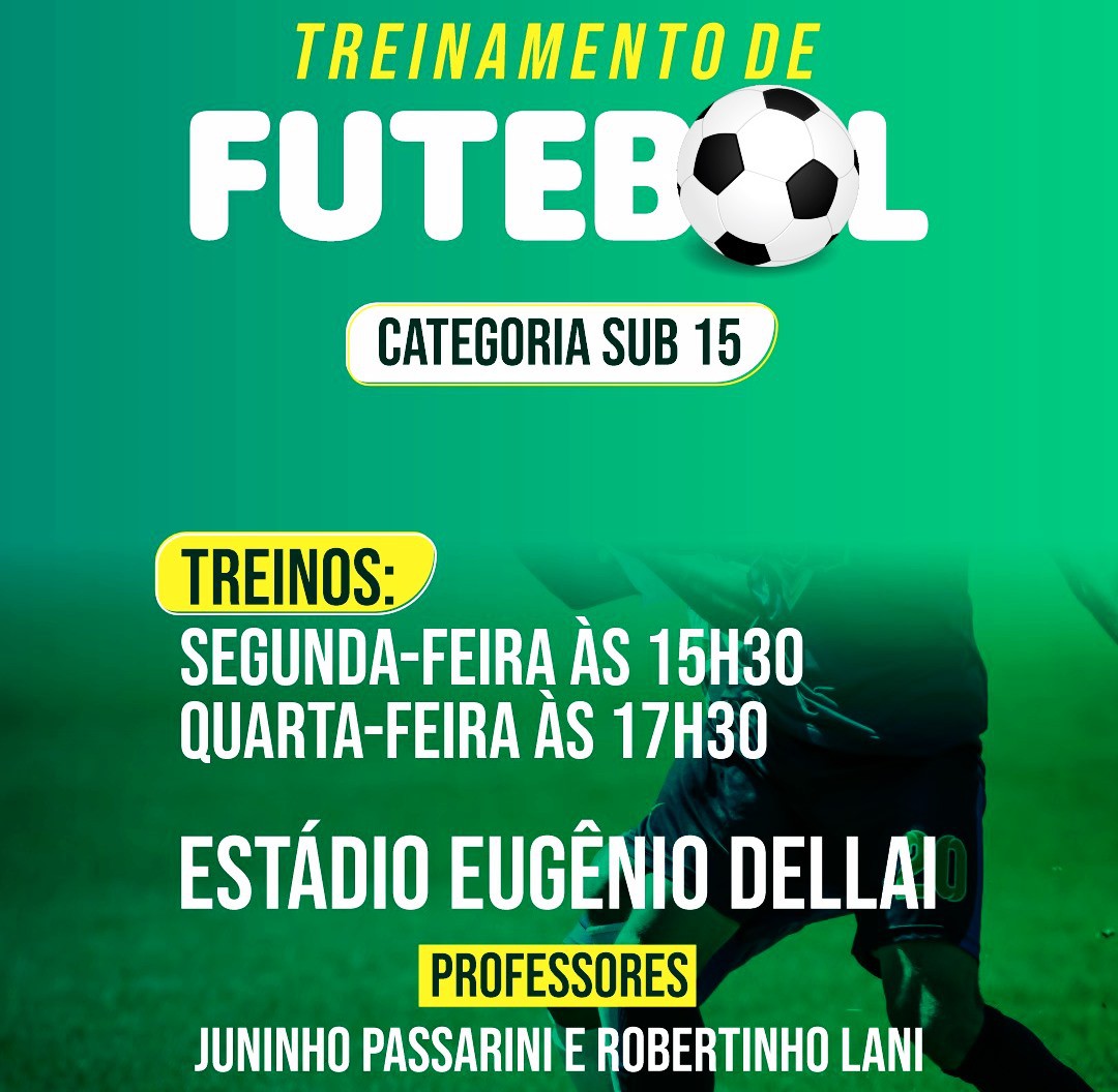 TREINAMENTO DE FUTEBOL CATEGORIA SUB 15