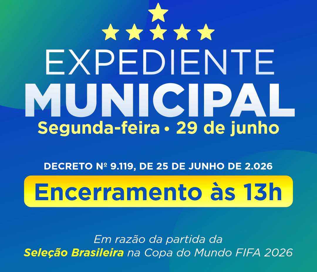 PREFEITURA ENCERRARÁ O EXPEDIENTE ÀS 13H NO DIA 29 DE JUNHO – SEGUNDA-FEIRA