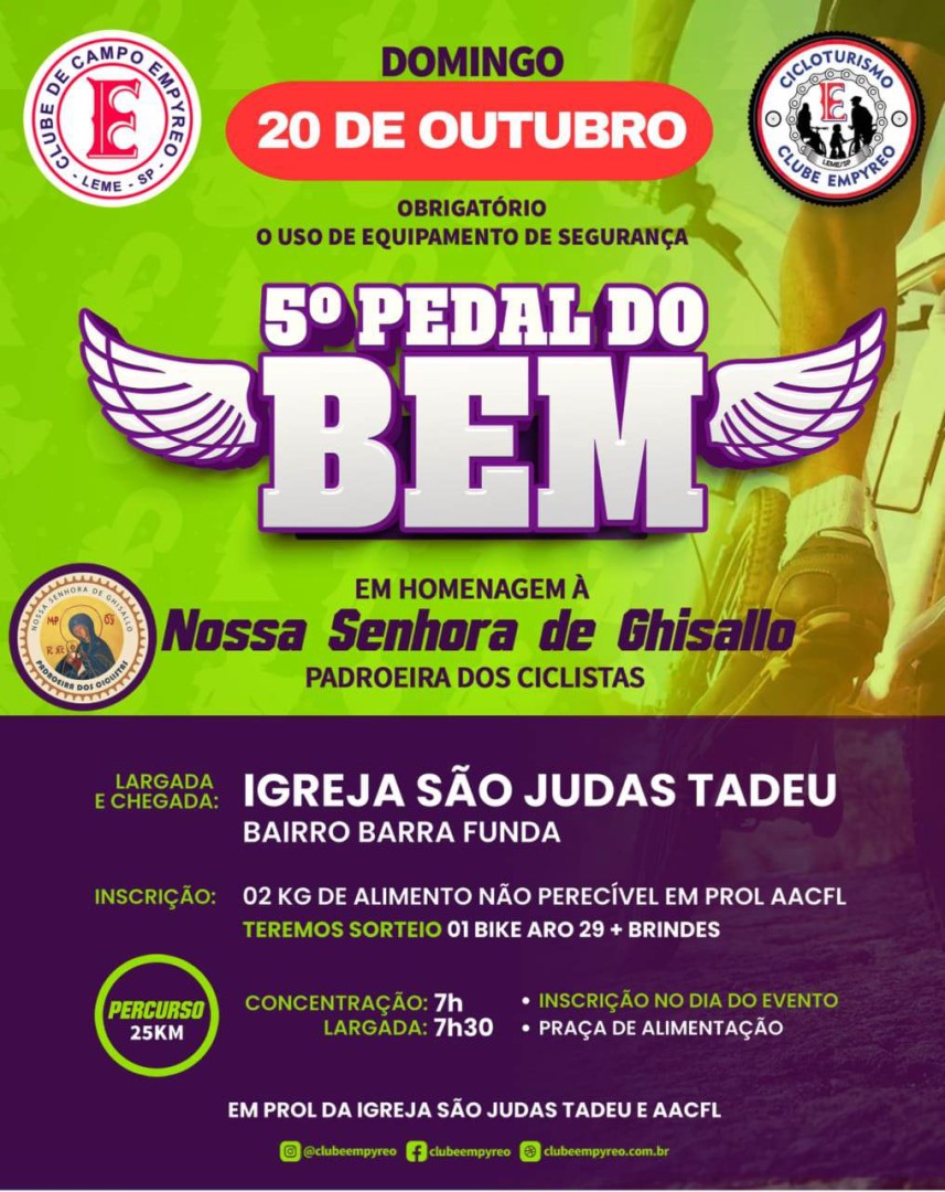 5º PEDAL DO BEM: JUNTE-SE A NÓS!