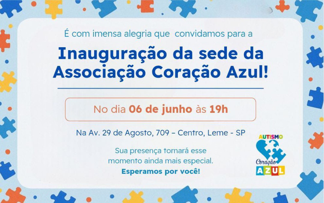 SEDE DA ASSOCIAÇÃO CORAÇÃO AZUL É INAUGURADA EM LEME