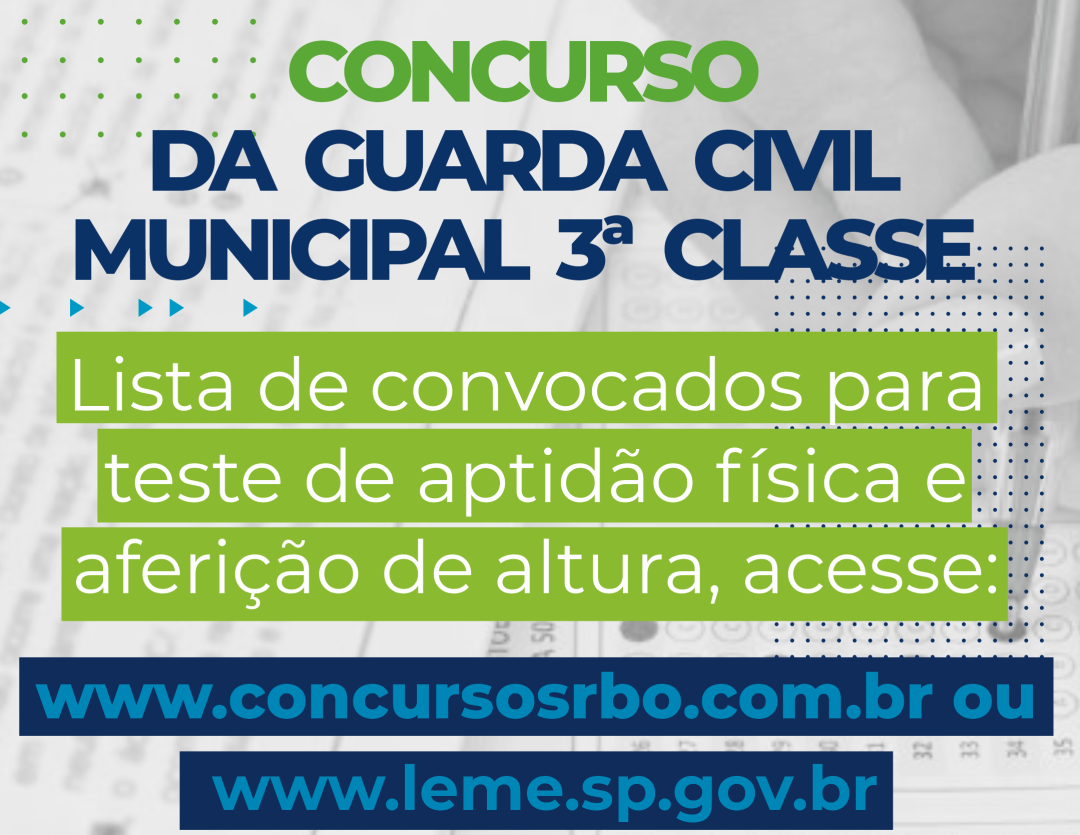 Concurso Guarda Civil Municipal 2023 - informações importantes