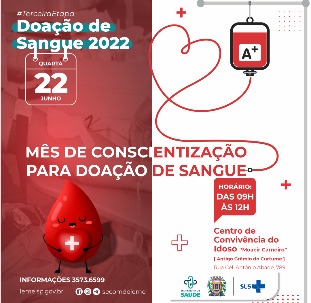 Junho Vermelho – Mês de conscientização para doação de Sangue