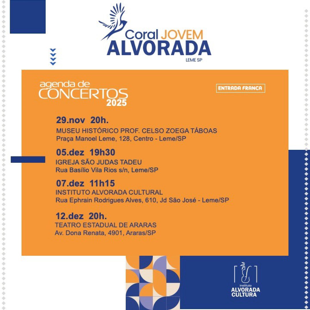 CORAL JOVEM ALVORADA - NO FIM DE SEMANA TEM MAIS ESTREIA CHEGANDO!