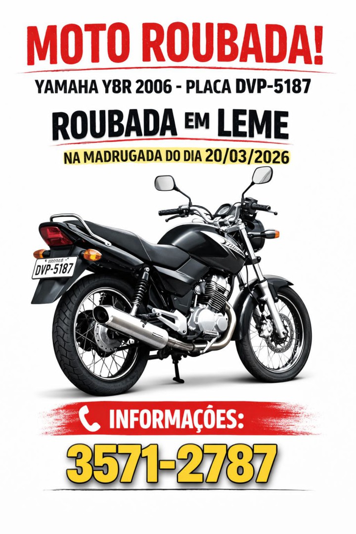 ATENÇÃO - MOTO ROUBADA