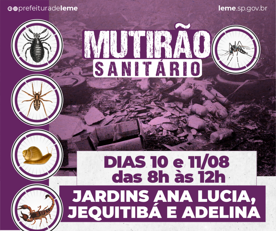 “MUTIRÃO SANITÁRIO” nos dias 10 e 11 de agosto