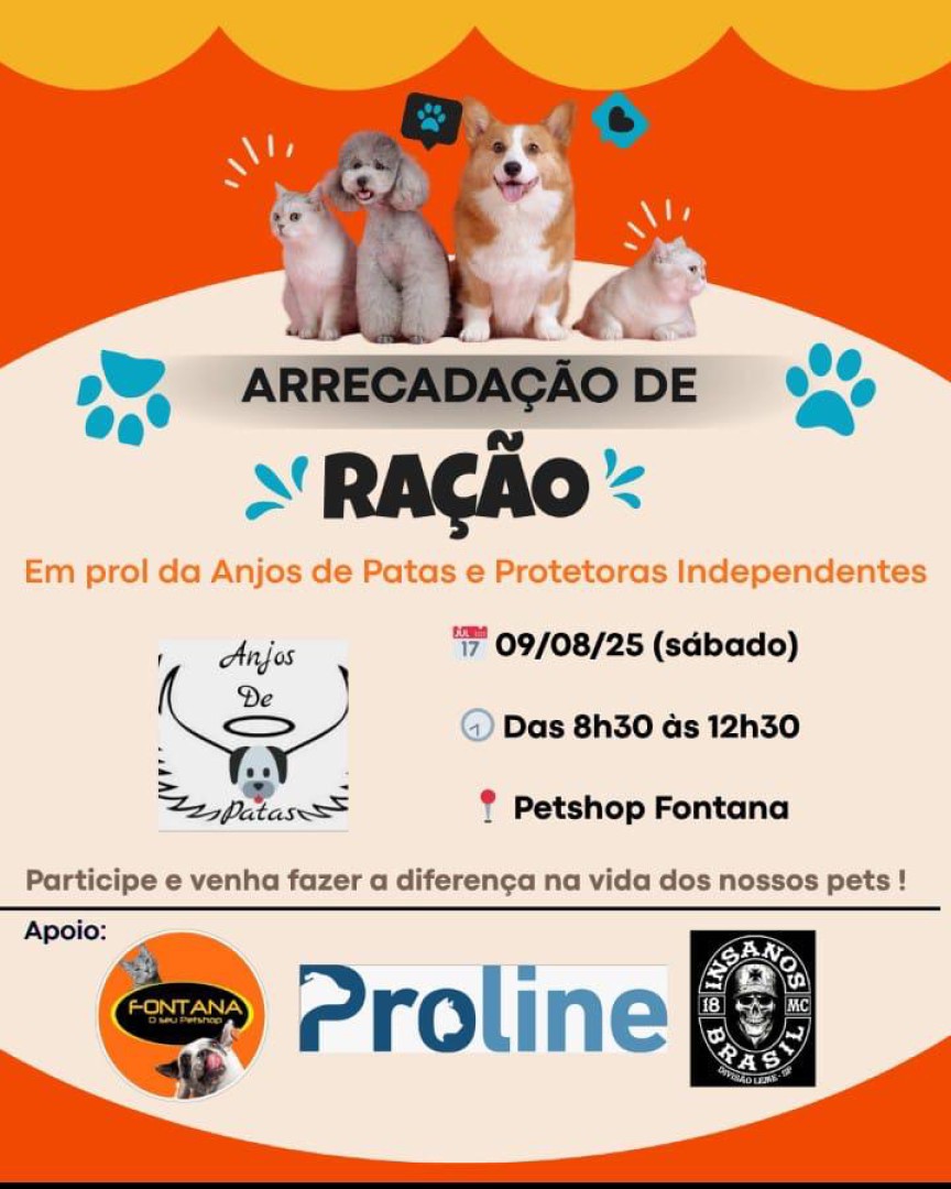 “DOE AMOR EM FORMA DE RAÇÃO” – CAMPANHA SOLIDÁRIA PELOS ANJOS DE PATAS E PROTETORAS INDEPENDENTES