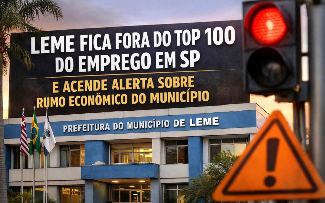 LEME FICA FORA DO TOP 100 DO EMPREGO EM SP E ACENDE ALERTA SOBRE RUMO ECONÔMICO DO MUNICÍPIO