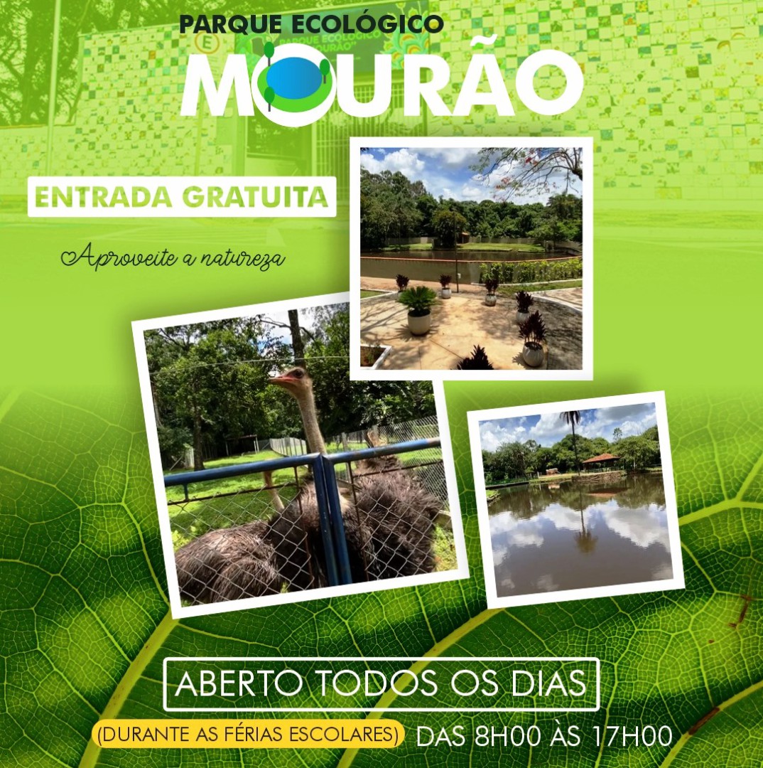 PARQUE ECOLÓGICO MOURÃO COM HORÁRIO DIFERENCIADO DURANTE AS FÉRIAS ESCOLARES