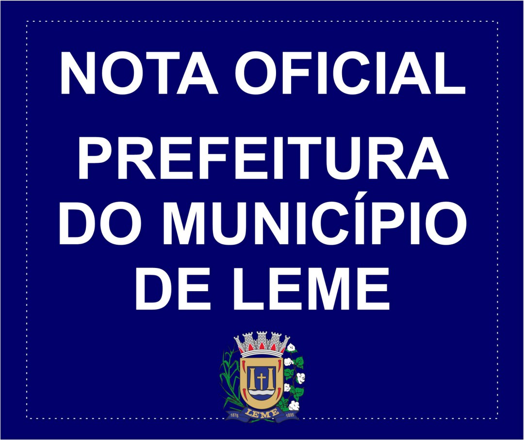 NOTA OFICIAL DA PREFEITURA