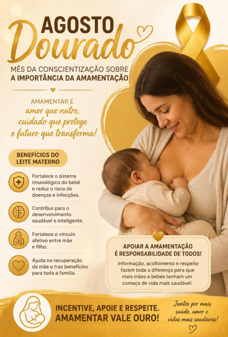 AGOSTO DOURADO - UM MÊS PARA VALORIZAR, AINDA MAIS, A AMAMENTAÇÃO E A VIDA